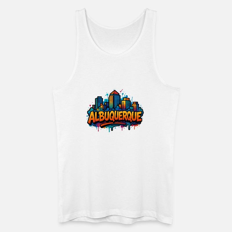 Albuquerque Graffiti Skyline - Männer Bio Tank Top - Weiß