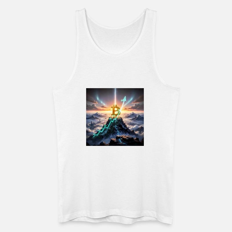 Bitcoin Gipfelaufstieg 3D - Männer Bio Tank Top - Weiß