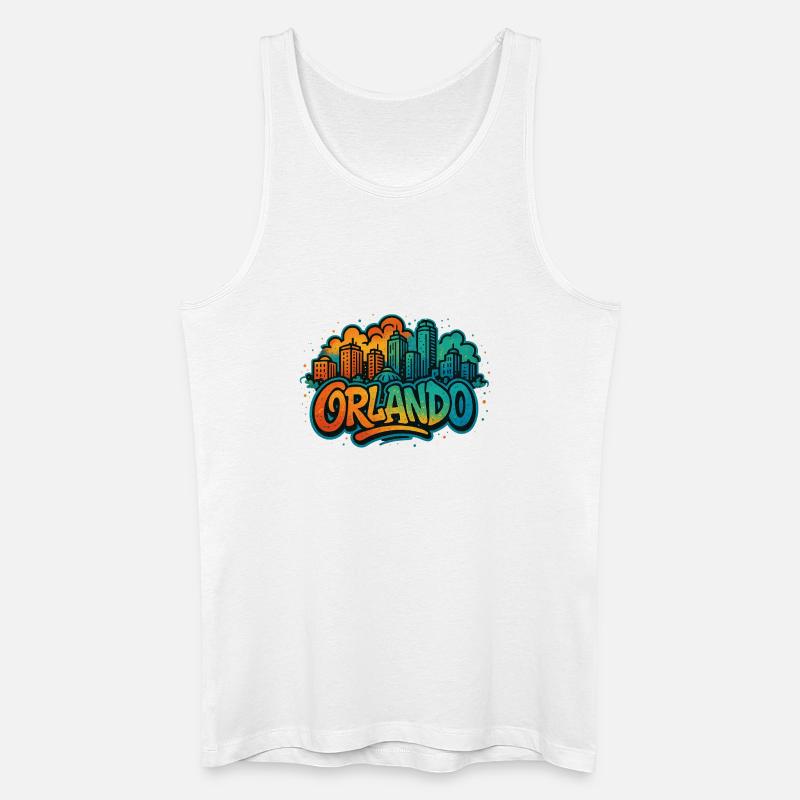 Orlando Graffiti Skyline - Männer Bio Tank Top - Weiß