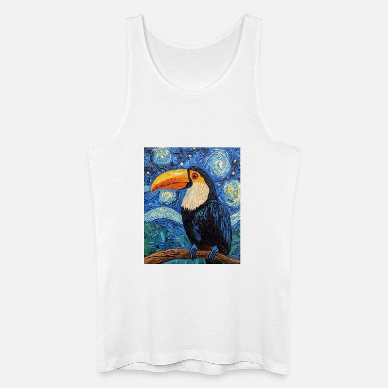 Tukan Vogel Van Gogh Style - Männer Bio Tank Top - Weiß