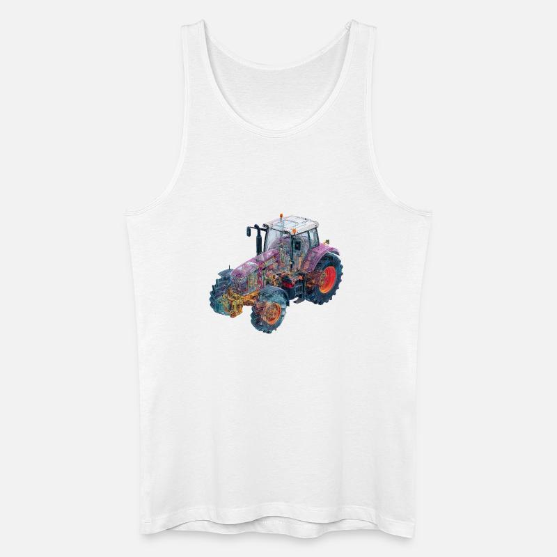 CAD-Röntgen-Traktor Farbenspiel Illustration - Männer Bio Tank Top - Weiß