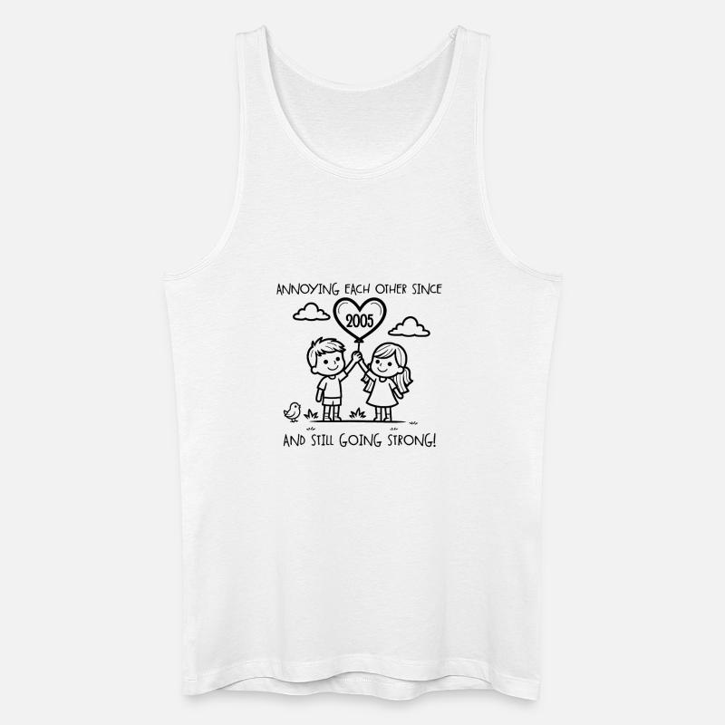 Einander nerven seit 2005 Jubiläum - Männer Bio Tank Top - Weiß
