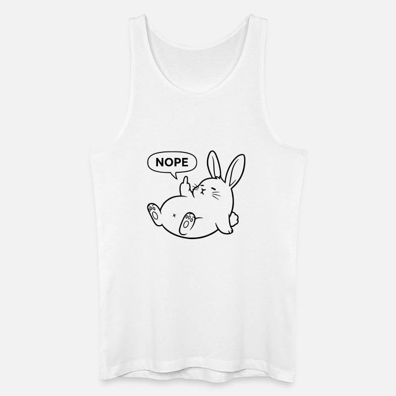 Non, Lapin | Déclaration de lapin coquin - Débardeur bio Homme - blanc