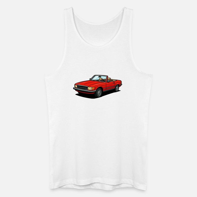 Rotes Cabrio Offenes Dach - Männer Bio Tank Top - Weiß