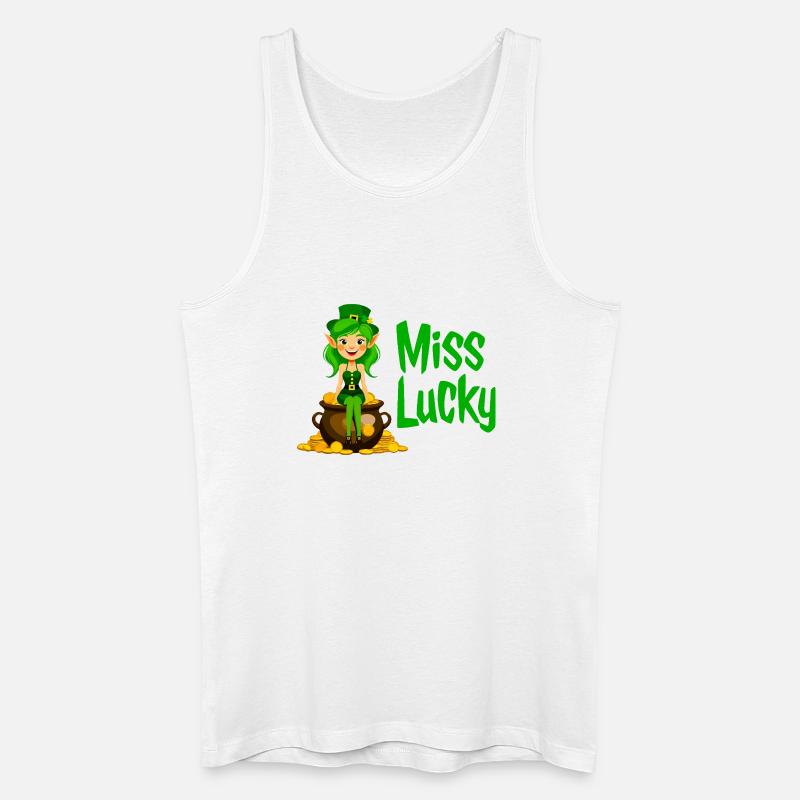 Fräulein Lucky Leprechaun - Männer Bio Tank Top - Weiß