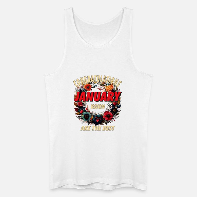 CONGRATULATIONS JANUARY - Männer Bio Tank Top - Weiß