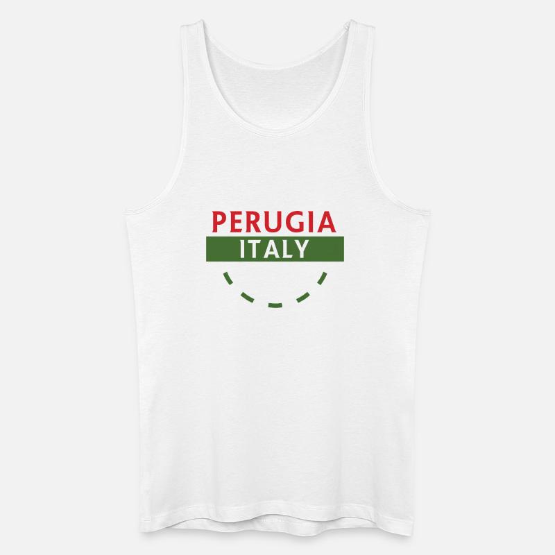 Perugia Italia Reiseabzeichen - Männer Bio Tank Top - Weiß