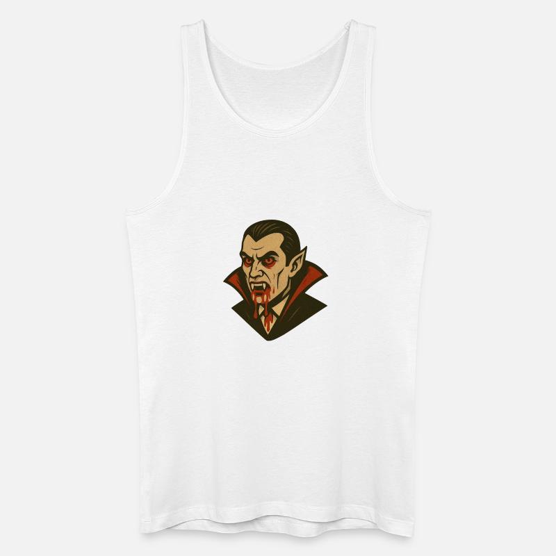 Vampir Dracula Illustration Retro-Stil Halloween - Männer Bio Tank Top - Weiß