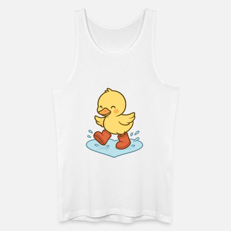 QuackSplash Quietscheente in Stiefeln - Männer Bio Tank Top - Weiß