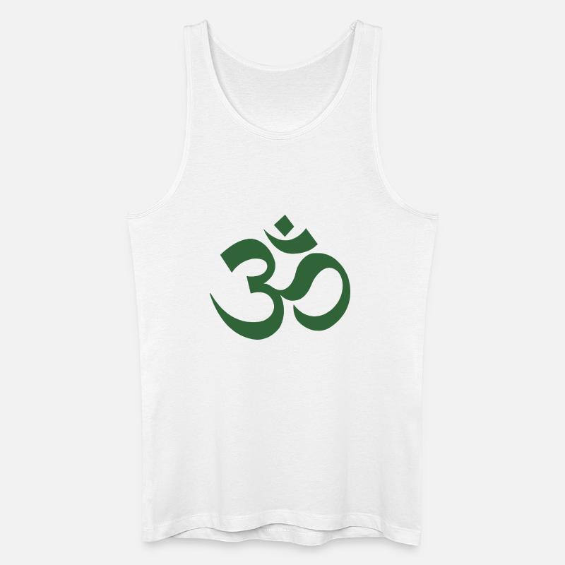 Om Symbol Dharma Muster - Männer Bio Tank Top - Weiß