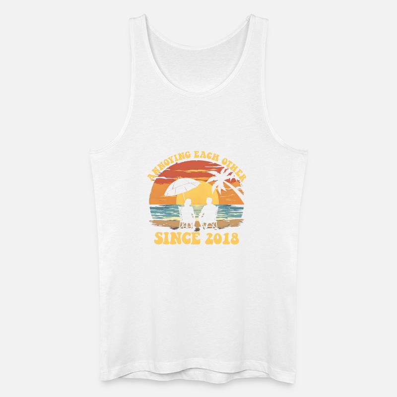 Gegenseitiges Ärgern seit 2018 Jubiläum - Männer Bio Tank Top - Weiß