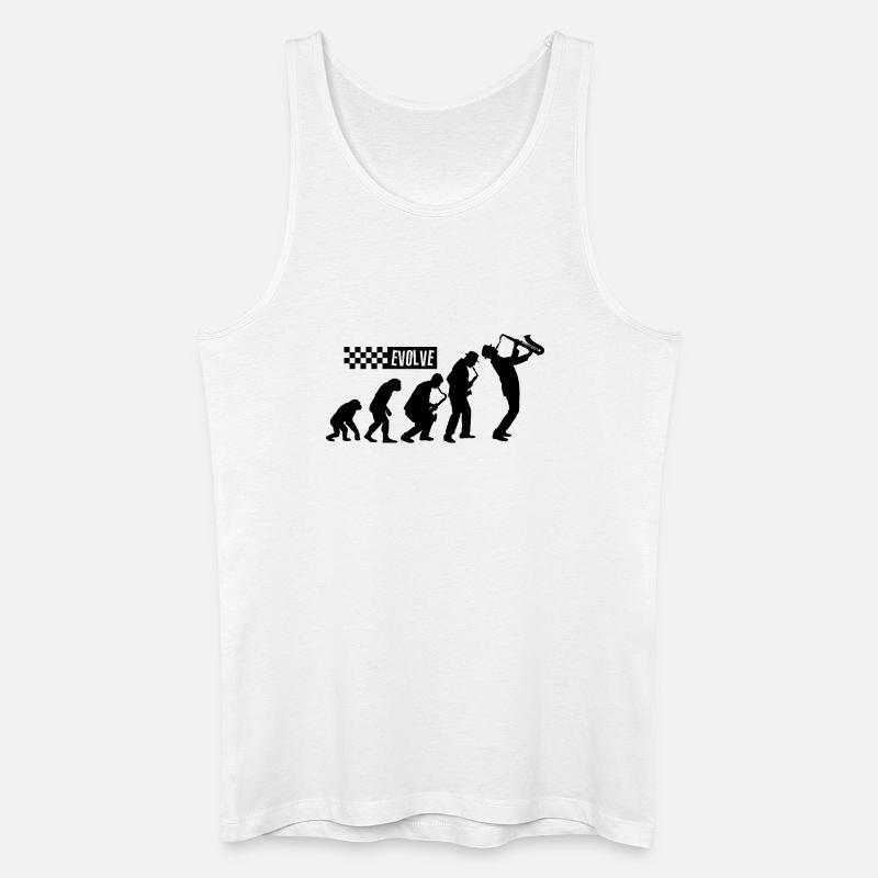 Évolution du ska – British 2 Tone Music Design - Débardeur bio Homme - blanc
