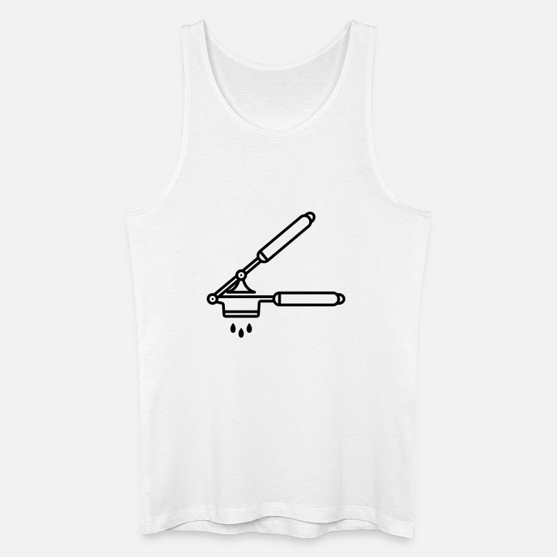 Knoblauch Presse oder Spätzle Presse - Männer Bio Tank Top - Weiß
