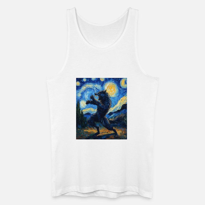 Werwolf Wolf Van Gogh Style - Männer Bio Tank Top - Weiß