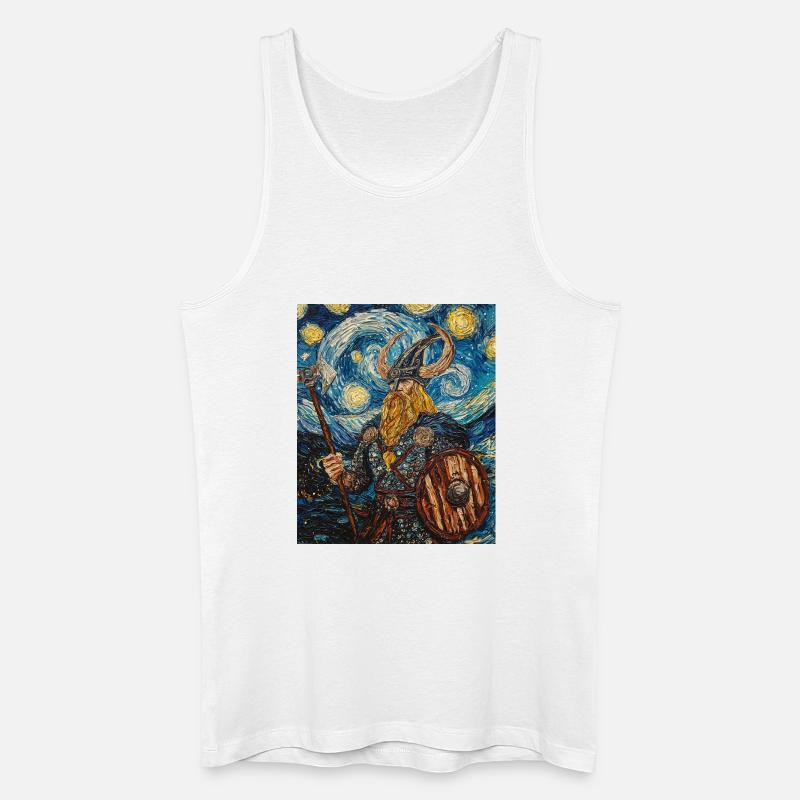Wikinger Van Gogh Style - Männer Bio Tank Top - Weiß