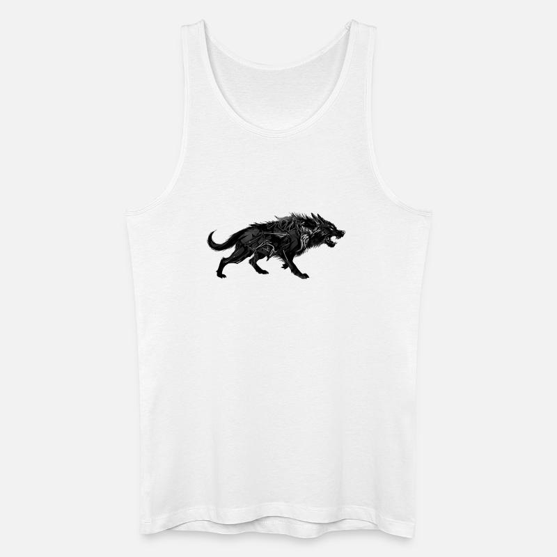 Wolf - Männer Bio Tank Top - Weiß