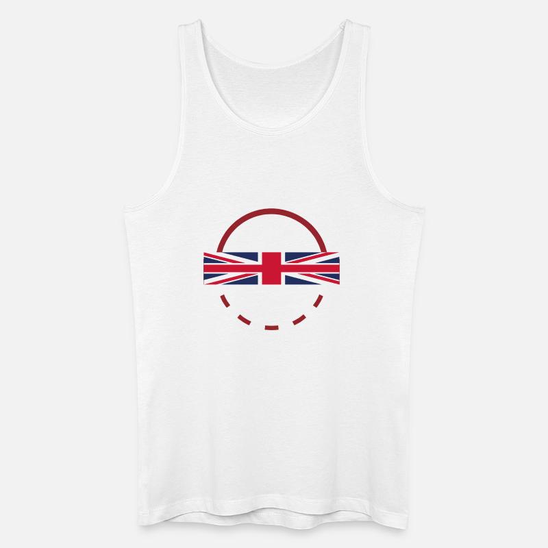 Union Jack Arc Print Abzeichen - Männer Bio Tank Top - Weiß