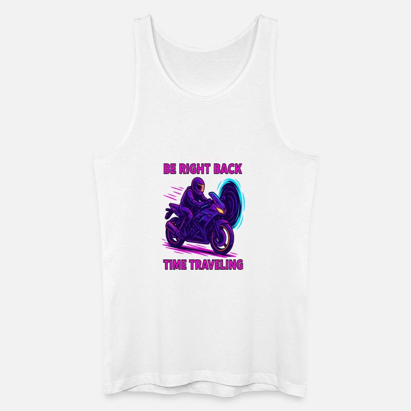 Be Right Back Zeitreise Motorrad - Männer Bio Tank Top - Weiß