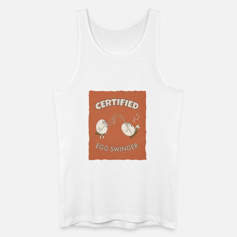 Certified Egg Swinger – Funny Egg Design - Männer Bio Tank Top - Weiß