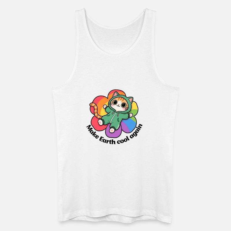 Die Erde wieder abkühlen lassen - Männer Bio Tank Top - Weiß