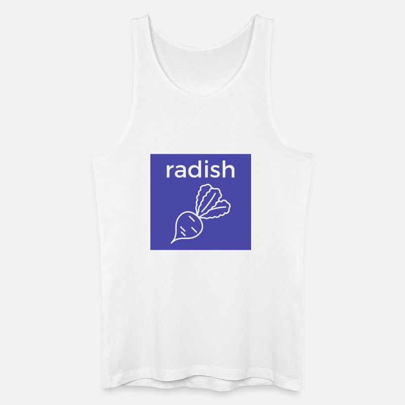 Radieschen Linienstil auf Blau - Männer Bio Tank Top - Weiß