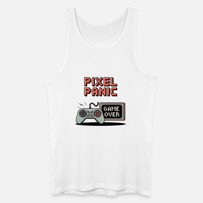 Pixel Panic – Game Over Rage Modus - Männer Bio Tank Top - Weiß
