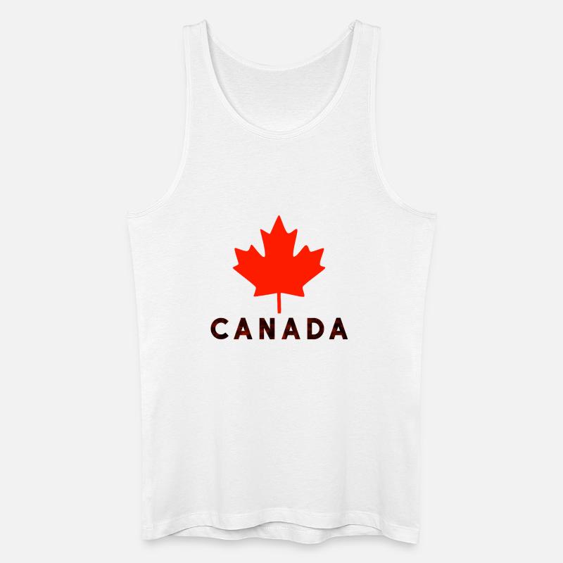 Red Maple Leaf Canada T-Shirt - Männer Bio Tank Top - Weiß