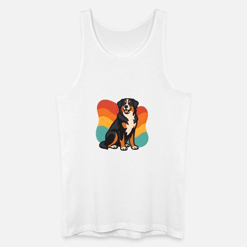 Berner Sennenhund mit Regenbogenhintergrund - Männer Bio Tank Top - Weiß