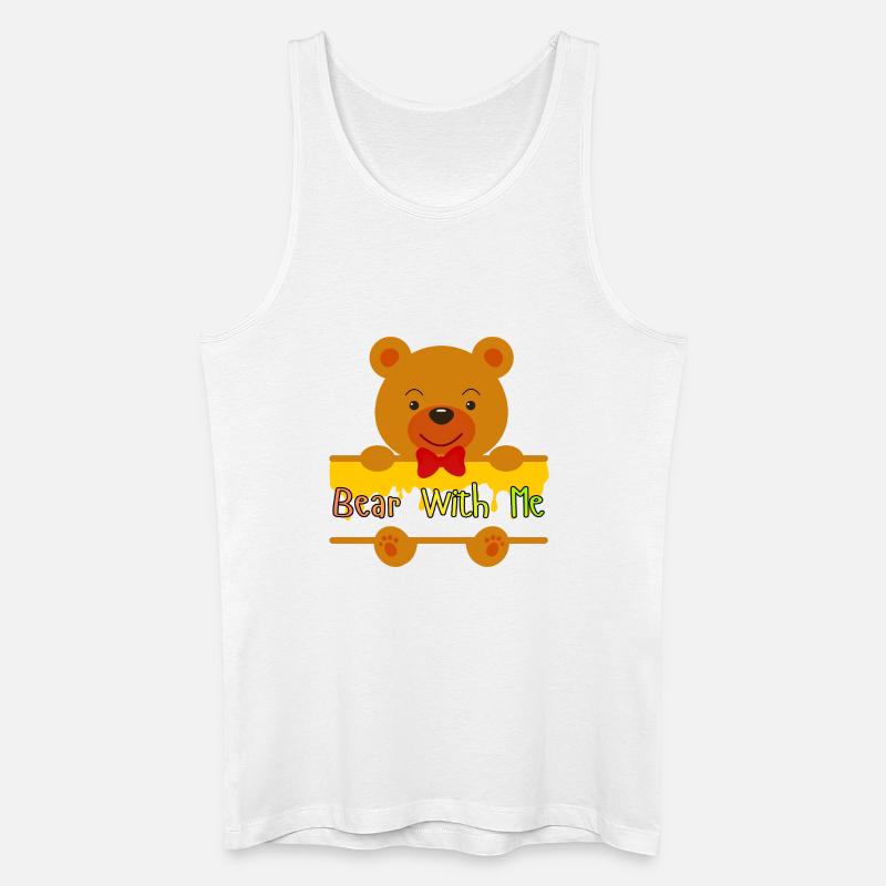 Bär mit mir süßes Teddy-Design - Männer Bio Tank Top - Weiß