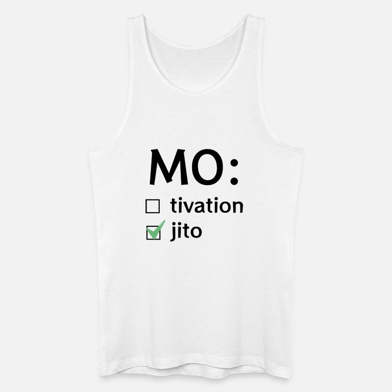 Motivation oder Mojito - Männer Bio Tank Top - Weiß