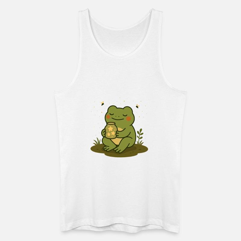 Frosch mit Sternenglas – Magisches Design - Männer Bio Tank Top - Weiß