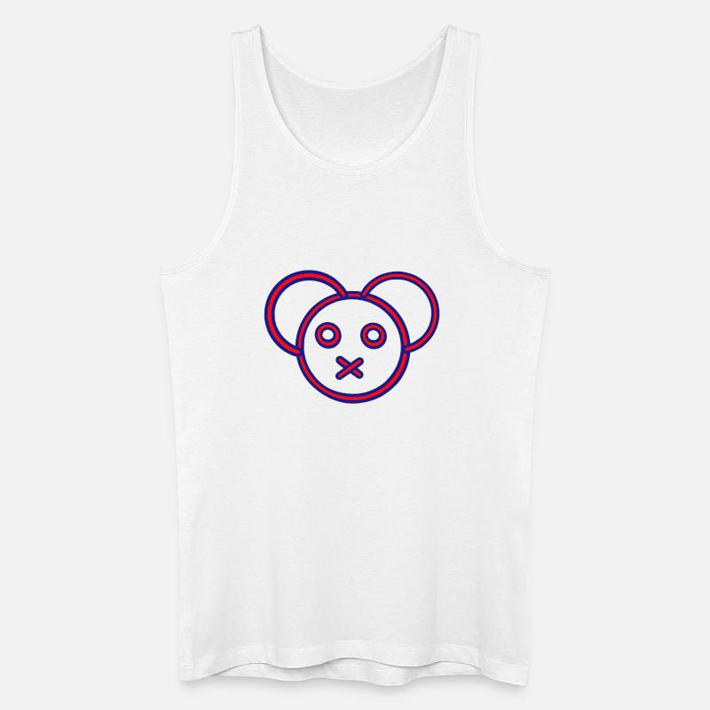 Neon Bärenkopf X-Mund - Männer Bio Tank Top - Weiß