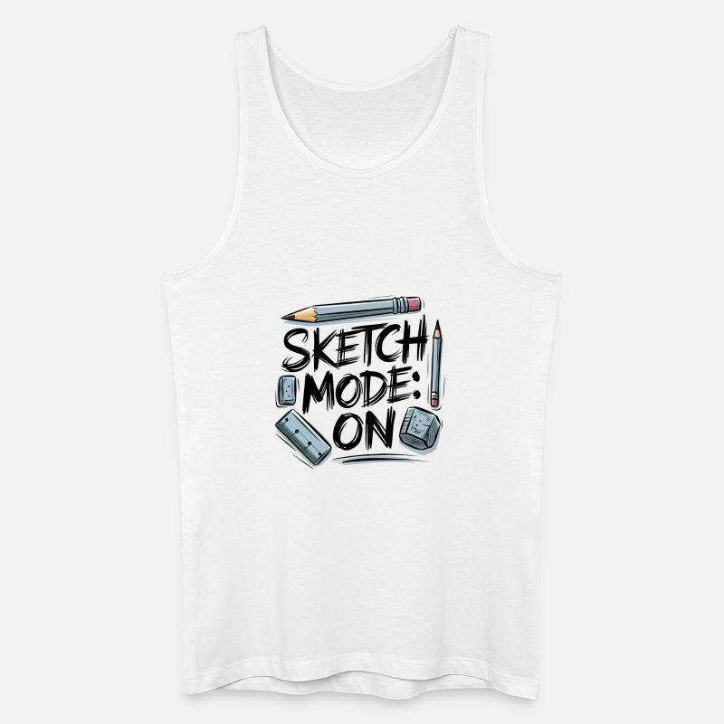 Sketch Mode: ON – Creative Mode Active - Men’s Organic Tank Top - white