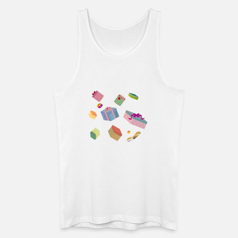 Bunte Geschenkboxen – festlich verpackte Geschenke - Männer Bio Tank Top - Weiß