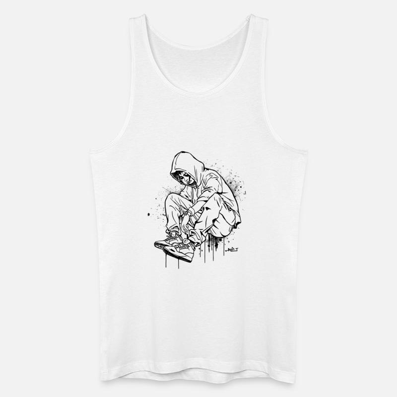 Silhouette Kapuzenpullover Graffiti - Männer Bio Tank Top - Weiß