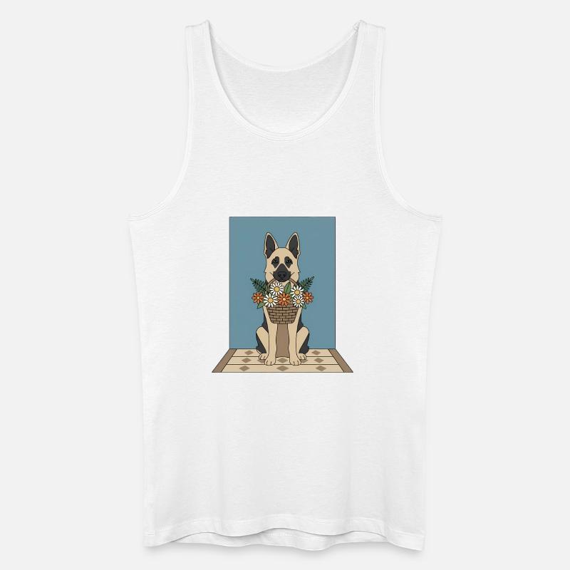 Blütenkorb Hund: Deutscher Schäferhund - Männer Bio Tank Top - Weiß