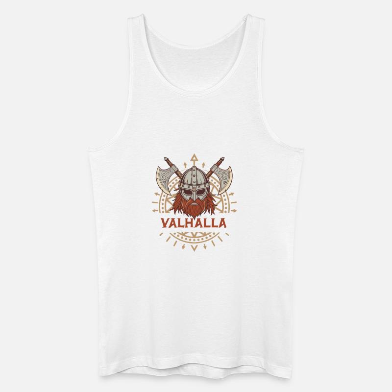 Valhalla Wikingeraxt & Bart - Männer Bio Tank Top - Weiß
