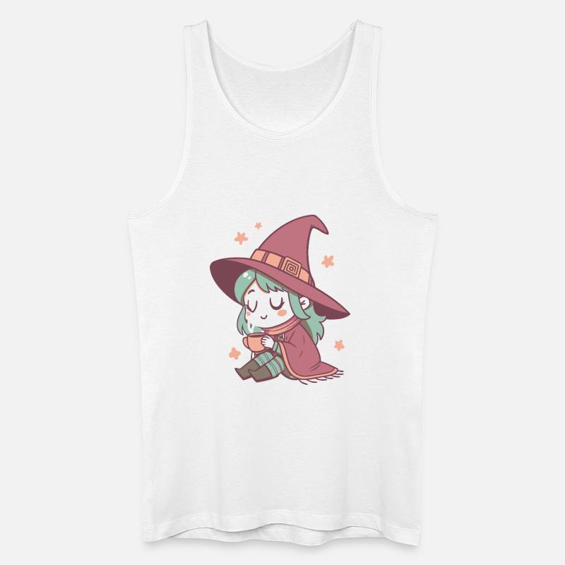 Hexe Cozy mit Pastelltee - Männer Bio Tank Top - Weiß