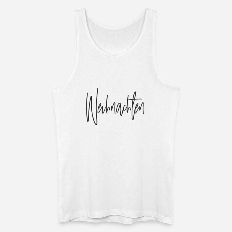 Weihnachten Script Handlettering - Männer Bio Tank Top - Weiß