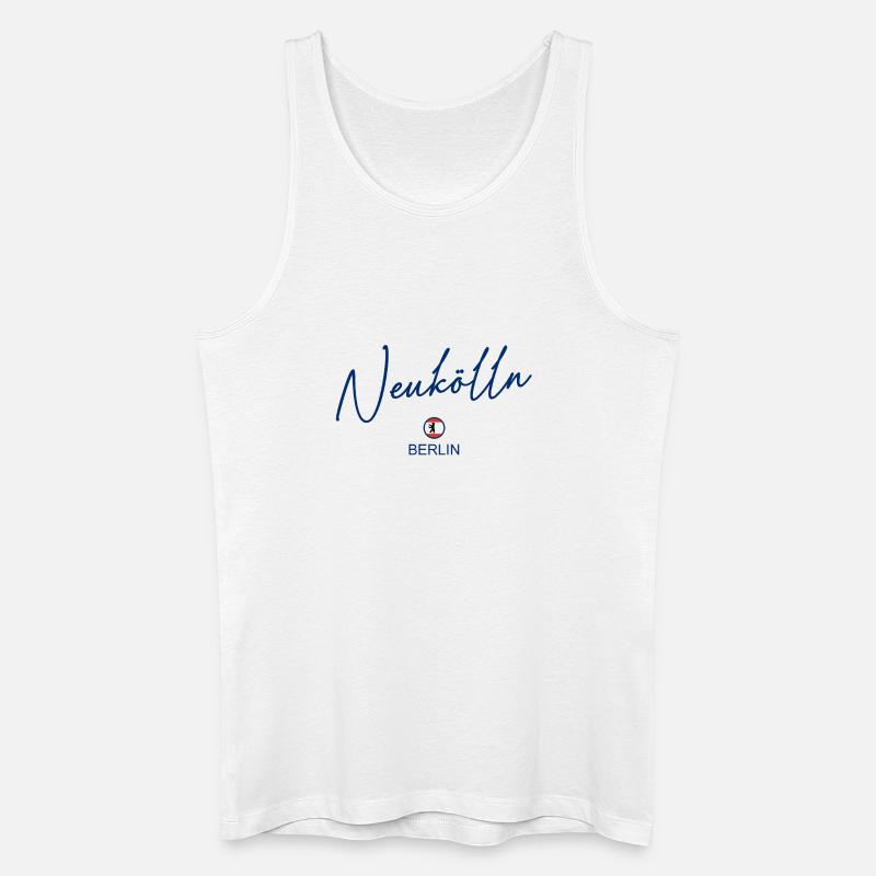 Neukölln - Berlin Flagge - Berliner Bär - Männer Bio Tank Top - Weiß