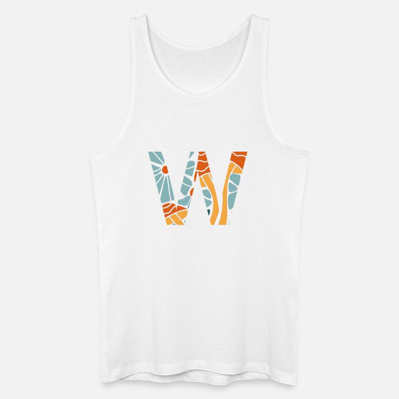 Buchstabe w groovy Blumen Geschenkidee - Männer Bio Tank Top - Weiß
