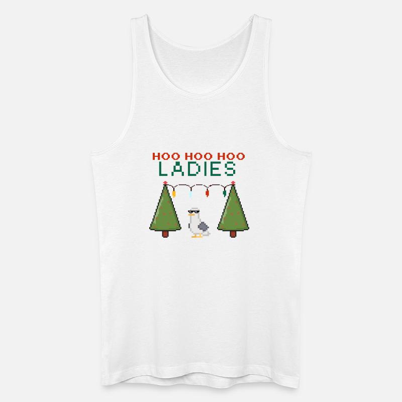 HooHooHoo Damen Pixel Weihnacht - Männer Bio Tank Top - Weiß