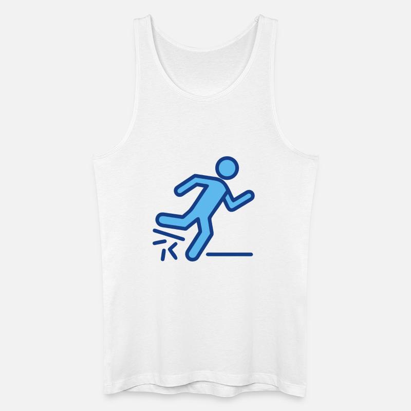 Dynamische blaue Läufer-Silhouette - Männer Bio Tank Top - Weiß