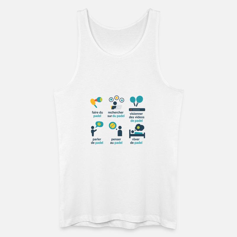 Verspieltes grafisches Padel - Männer Bio Tank Top - Weiß