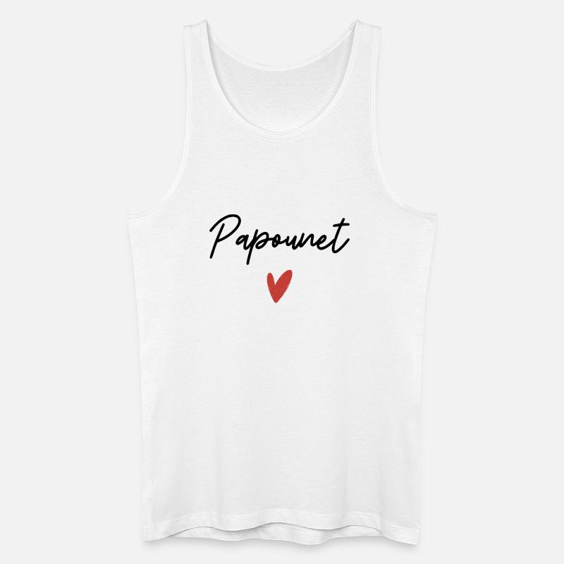 Papa Herz Geschenkidee - Männer Bio Tank Top - Weiß