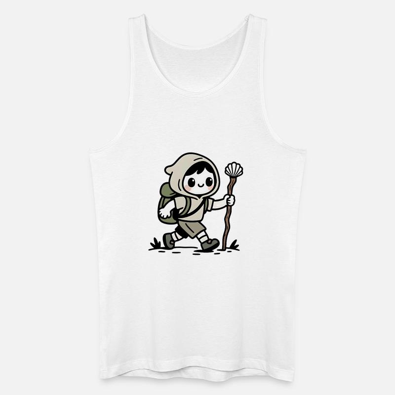 Pilger auf dem Jakobsweg - Männer Bio Tank Top - Weiß