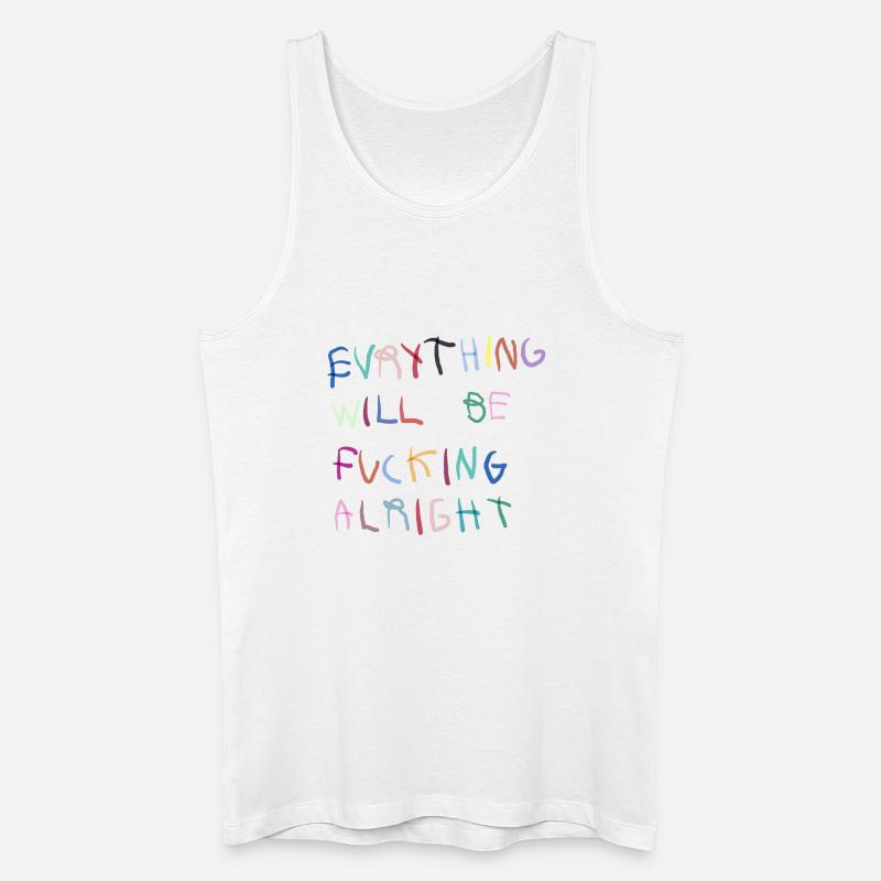 Everything will be alright bunt  - Männer Bio Tank Top - Weiß