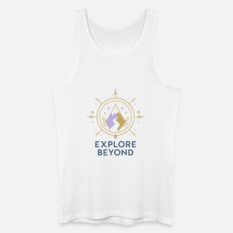 Explore Beyond Compass - Men’s Organic Tank Top - white