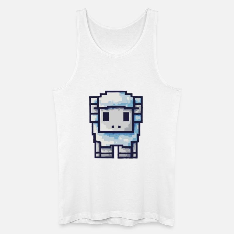 Pixel Schaf – Süßes Retro Design - Männer Bio Tank Top - Weiß