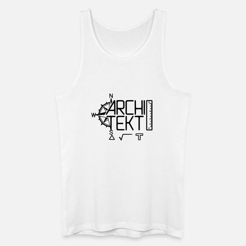 Conception architecte avec outil de dessin - Débardeur bio Homme - blanc